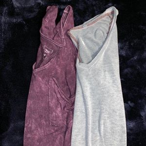 Pair of Oversized Cotton Vnecks